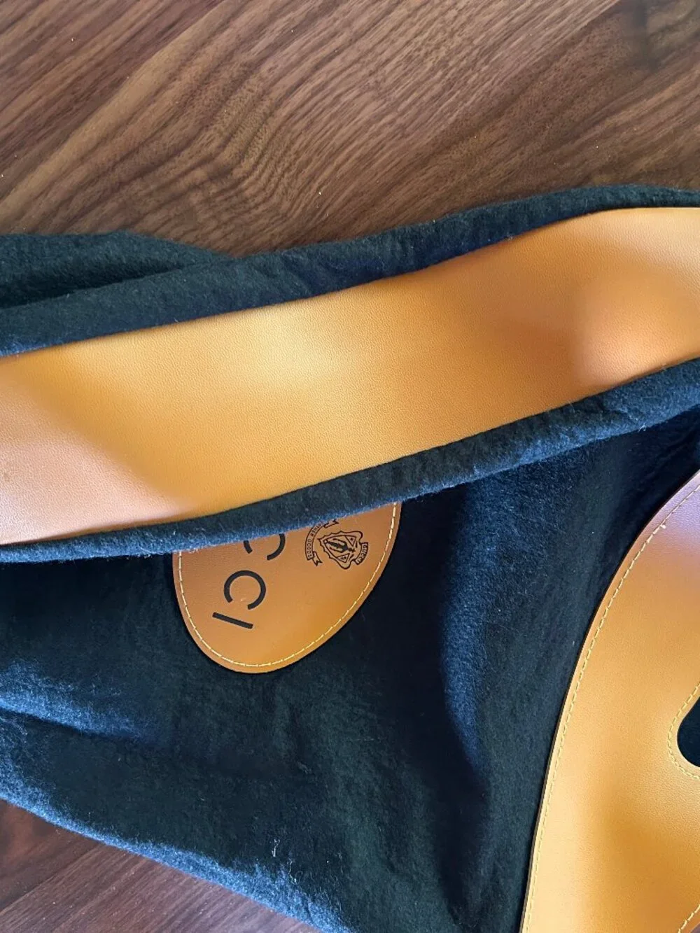 Gucci Black Wool Felt Leather Cutout Handle Tote Bag - Vintage 70's